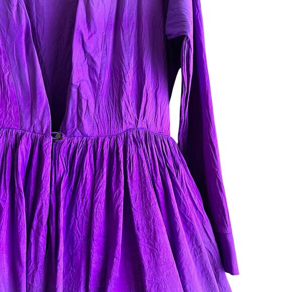 Catherine Regehr Sz M Purple Violet 100% Silk Taffeta Fit & Flare Dress - Picture 4 of 16